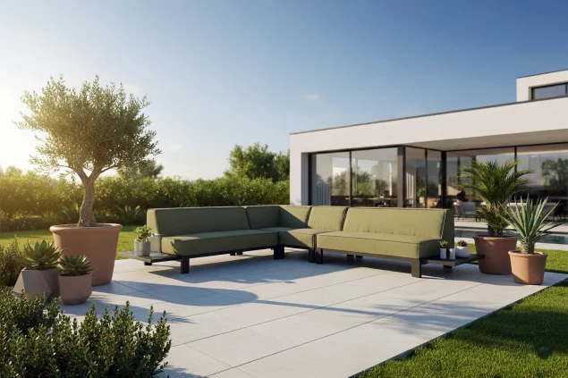 Flow. Sublime Plattform Eck-Loungesofa Leaf