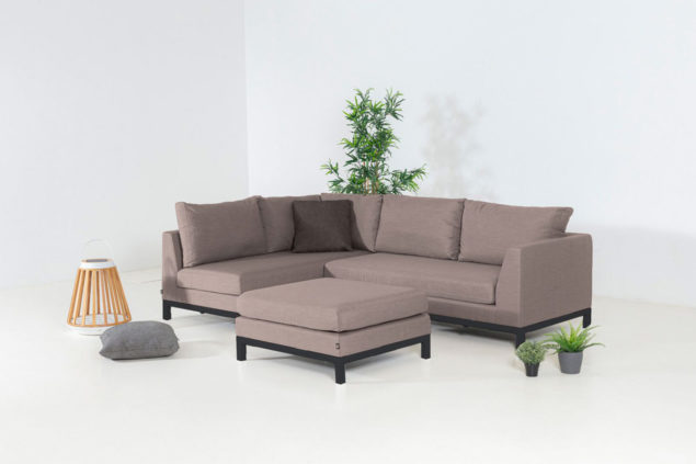 Flow. Square Chaise Sofa taupe chiné rechts