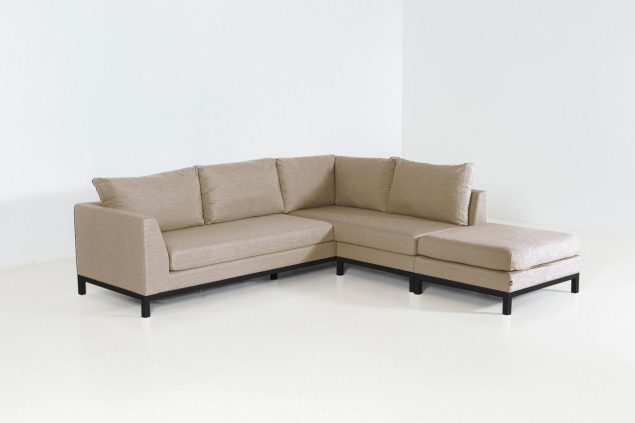 Flow. Square Chaise Sofa taupe chiné links