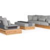 Suns Tovara 2 x 3-Sitzer-Lounge-Set hellanthrazit mit Armlehnen und Tischkissen