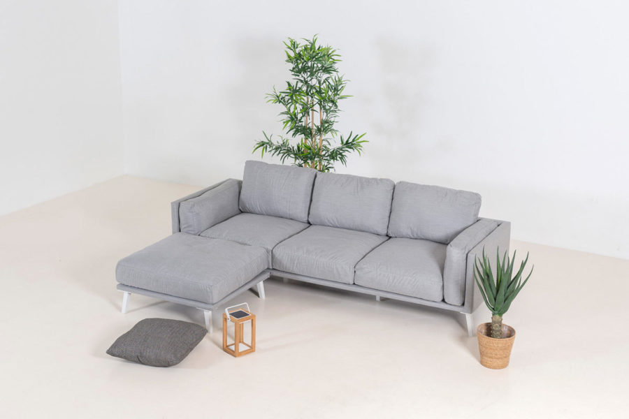 Flow Doozy 3-zits sofa met voetenbank lead chiné