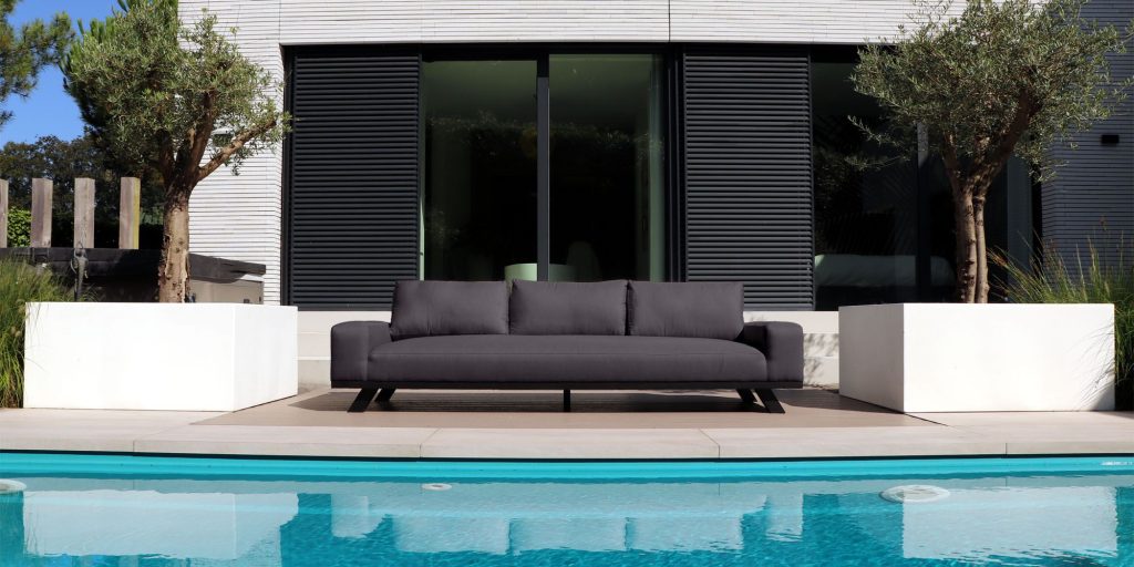 Flow. Easey 3-Sitzer-Lounge-Sofa sooty
