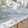 SunsPalermo Gartentisch anthrazit mit weißer Neolith-Platte 320 x 116 cm detail