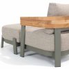 4 Seasons Outdoor Varenna loungestoel olijfgroen met voetenbank detail