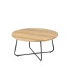 4 Seasons Outdoor Verdi loungetafel latte met rond teak blad Ø 73 cm (H35)