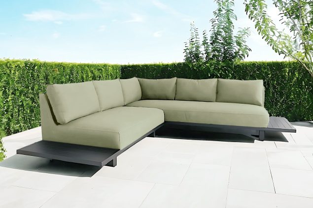 Flow. Emerald Plattform-Lounge Sofa leaf