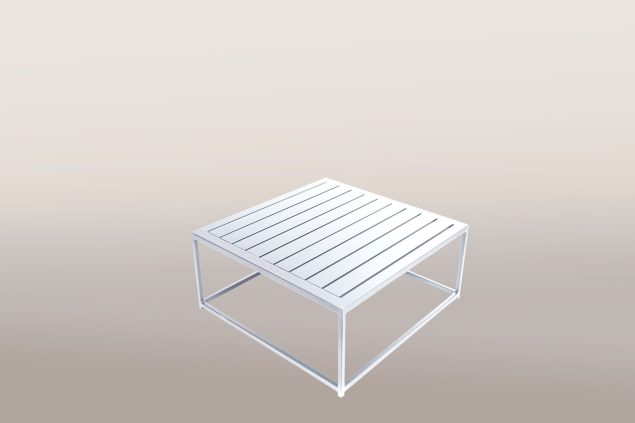 Flow Square Aluminium-Loungetisch 70 x 70 cm weiß