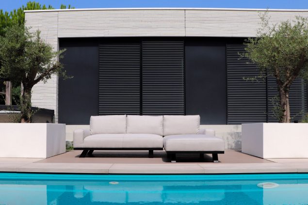 Flow Easey chaise loungebank graumel chalk R