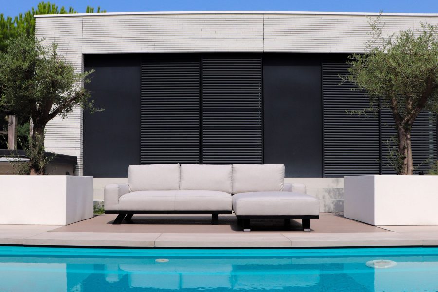 Flow Easey chaise loungebank graumel chalk R