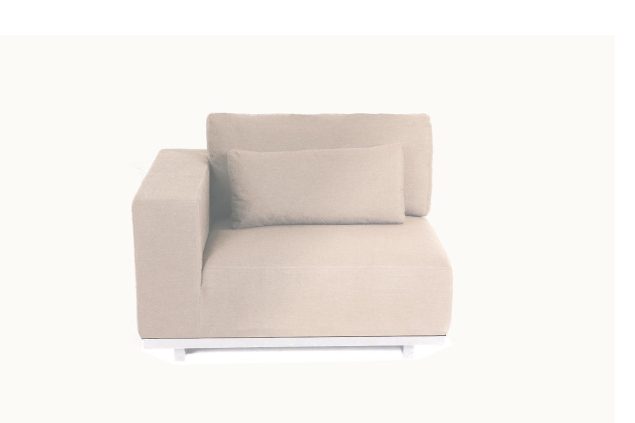 Flow. Lux Eckbank 2-Sitzer heather chalk mit Armlehne rechts