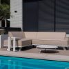 Flow. Quart chaise loungebank heather chalk met wit frame