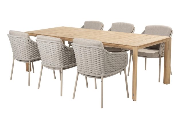 4 Seasons Outdoor Eros Gartenmöbel-Set mit Lucas Teakholz Tisch 240 x 100 cm * Sale *