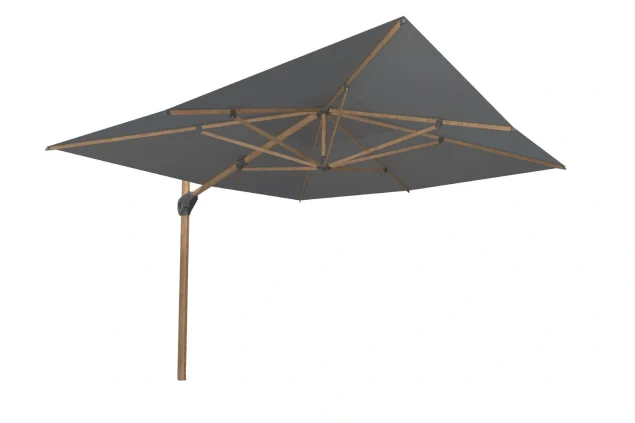 4 Seasons Outdoor Hacienda Sonnenschirm 300 x 400 cm Holzkohle, Gestell in Holzoptik