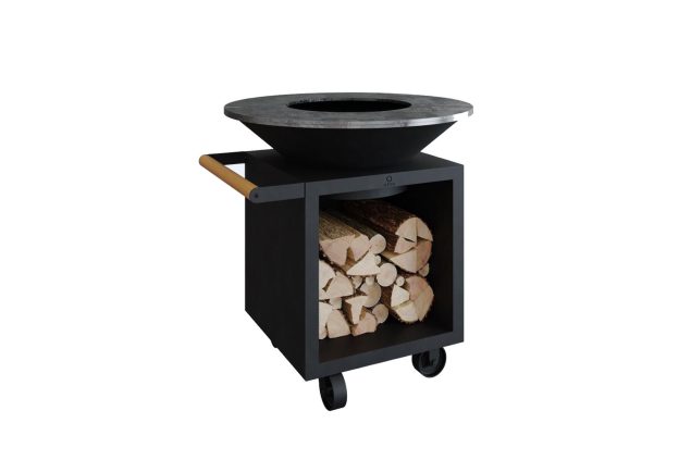 OFYR Classic Black 100 PRO+ Outdoor-Küche mit Holzlagerung