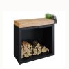 OFYR Butcher Block Storage 90 Black Teak wood