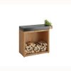 OFYR Butcher Block Storage 90 Corten Teak Wood Dark Grey Ceramic