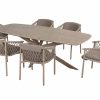 4 Seasons Outdoor Allora Garten-Set Latte mit Prado Tisch mit keramischer Tischplatte (240 cm)