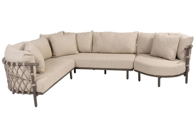 4 Seasons Outdoor Ezra Eck-Lounge-Sofa Terre mit Liebesinsel