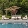 4 Seasons Outdoor Capresi Lounge Set terre mit Sofie Tischen und Siesta Premium Sonnenschirm mit Wenge Gestell