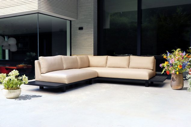 Flow. Emerald Plattform-Lounge Sofa Heather beige