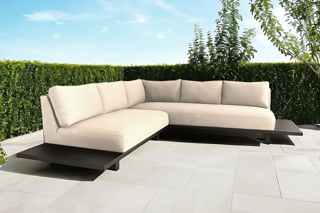Flow. Emerald Plattform-Lounge Sofa Heather chalk