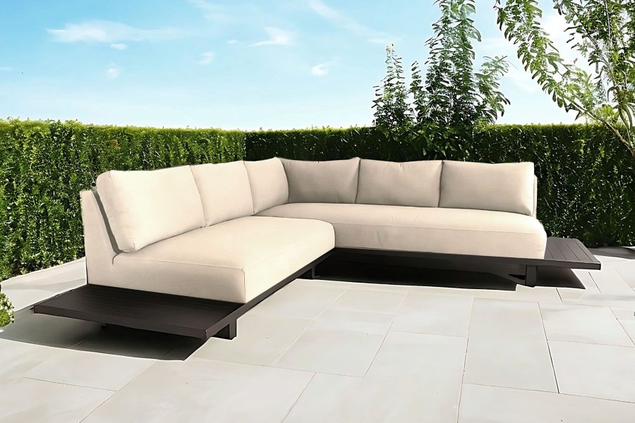 Flow. Emerald Plattform-Lounge Sofa Heather chalk
