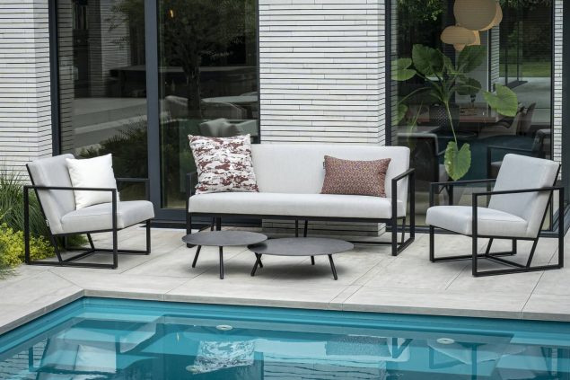 Flow. Lush Sessel-Sofa-Set graumel chalk