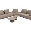 4 Seasons Outdoor Santorini modulare Eckbank terre mit 2 Sofie Tischen