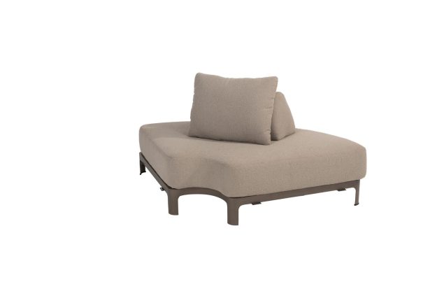 4 Seasons Outdoor Santorini modular bench terre - Eckbank XL terre mit 1 Rückenlehne und 2 Kissen