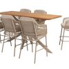 4 Seasons Outdoor Tramonti Bar-Set Latte mit Prado-Tisch 200 x 85 cm