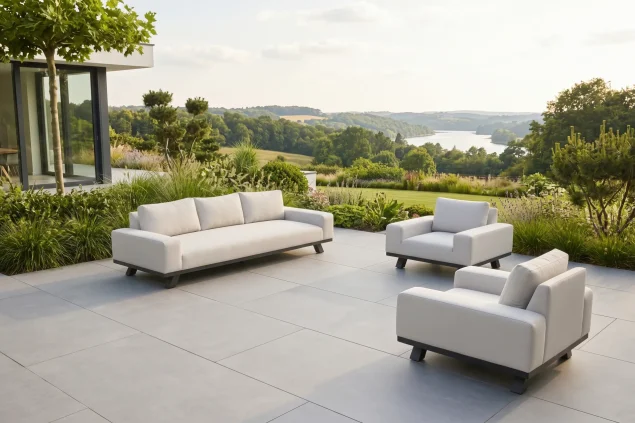 Flow. Easey Sofa-Set graumel chalk