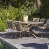 4 Seasons Outdoor Fabrice dining set latte mit Prado Barrel Tisch