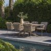 4 Seasons Outdoor Fabrice dining set latte met Prado Barrel tafel met keramisch blad 240 x 110 cm