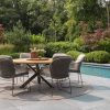 4 Seasons Outdoor Moretti Gartenset terre mit Prado Tisch terre mit Teakholzplatte Ø 160 cm