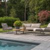 4 Seasons Outdoor Moretti Lounge-Set terre mit Volta-Tischen und Outdoor-Teppich Ø 200 cm