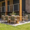 4 Seasons Outdoor Nora dining set naturel teak met Capri tafel 240 x 110 cm