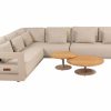 4 Seasons Outdoor Metropolitan hoek loungebank latte met Volta tafels