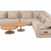 4 Seasons Outdoor Metropolitan hoek loungebank latte met Volta tafels