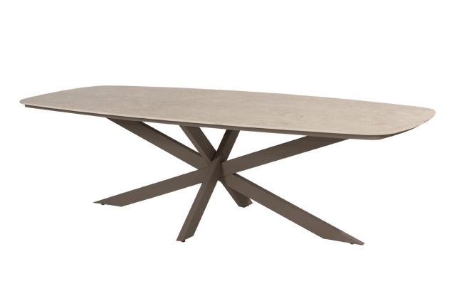 4 Seasons Outdoor Nevada Tisch Low terre mit sandfarbener Keramikplatte in Tonnenform 250 x 105 cm (kopie)