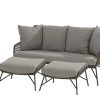 4 Seasons Outdoor Babilonia 2,5-sitziges Loungesofa mit 2 Fußhockern