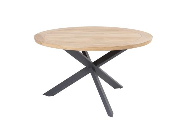 Taste by 4 Seasons Prado Gartentisch in Anthrazit mit Teakholzplatte, Ø 130 cm