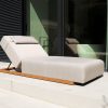 Flow Lio Daybed Graumel chalk mit Teakholzrahmen