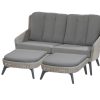 4 Seasons Outdoor Luxor 2,5-sitziges Loungesofa mit 2 Fußhockern