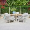 Suns Dolce low dining set camel sand met Suns Grado tafel