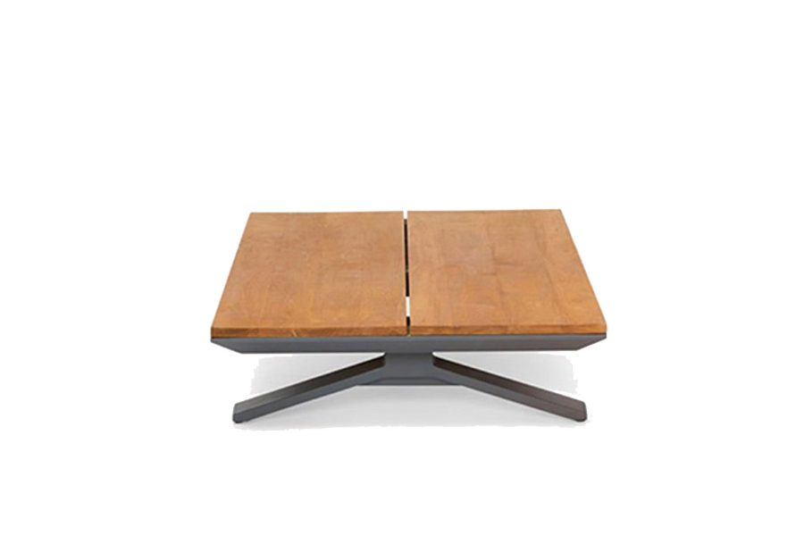 SUNS Stockholm Loungetisch mrg mit Teakholzplatte 90 x 90 cm