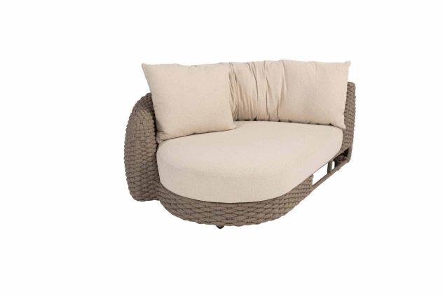 4 Seasons Outdoor Maxime modulares Chaiselongue-Element terre mit Armlehnen rechts