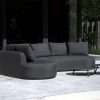 Flow. Cava Ecksofa sooty mit Vaya Tische Ø 65 cm und Ø 80 cm