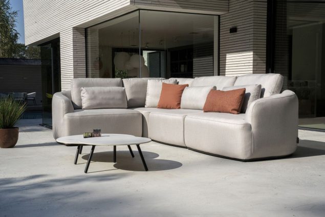 Flow Yavi L Lounge Sofa in Graumel Chalk