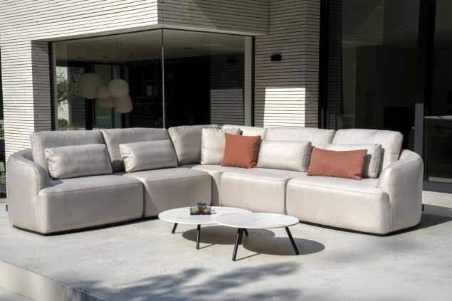 Flow Yavi Lounge-Ecksofa in Graumel Chalk