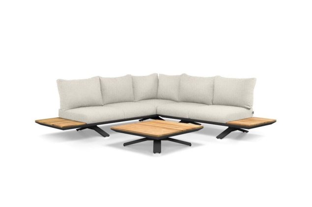 Suns Stockholm Loungeset anthrazit mit Sunproof Kissen soft grey